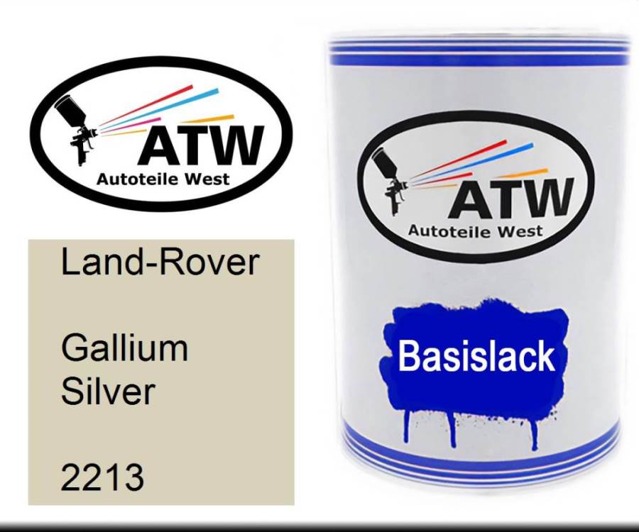 Land-Rover, Gallium Silver, 2213: 500ml Lackdose, von ATW Autoteile West.